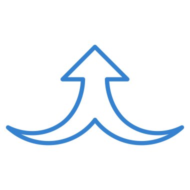 Kontur vektör simge yukarı birlikte ok