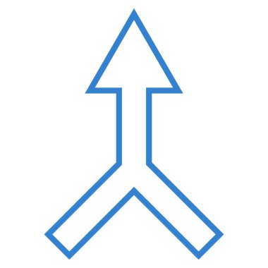 Kontur vektör simge yukarı ok birleştirmek