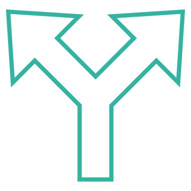 Bifurkasyon ok sol şu ince çizgi vektör simgesi