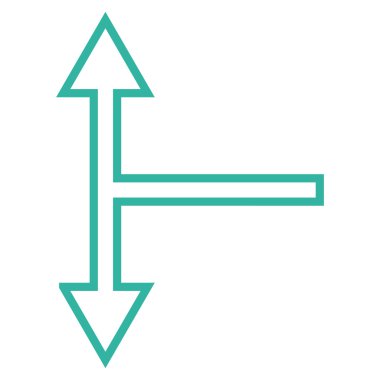 Kontur vektör simgesi aşağı yukarı çatallanma ok