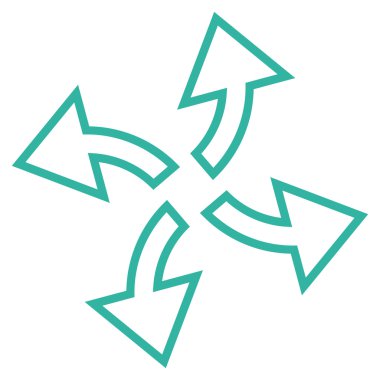 Santrifüj okları kontur vektör simgesi