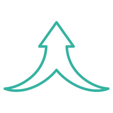 İnce çizgi vektör simge yukarı ok birleştirmek