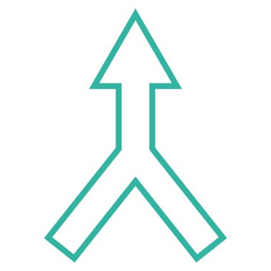 Kontur vektör simge yukarı ok bağlanmak