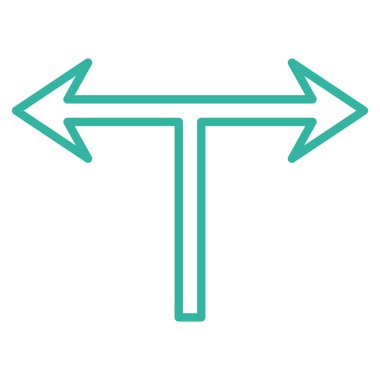 Ok sol doğru anahat vektör simgesi bölmek