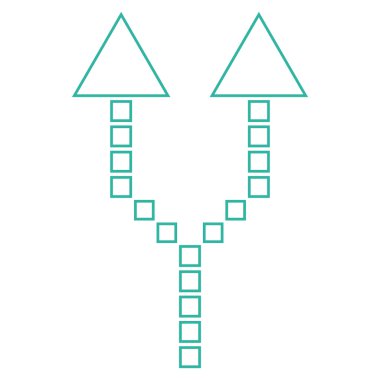 Kontur vektör simge yukarı ok bölmek