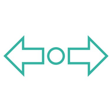 Okları yatay kontur vektör simgesini genişletin