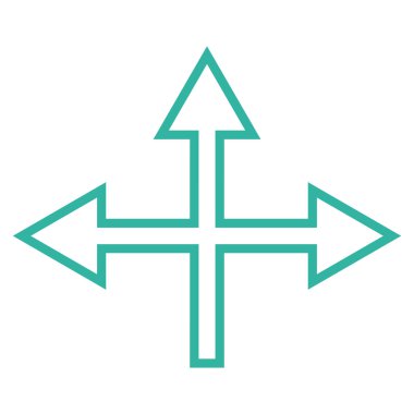 Kavşak okları kontur vektör simgesi