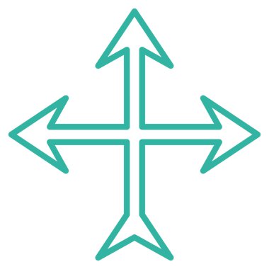 Kavşak okları kontur vektör simgesi