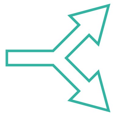 Kavşak ok sağ kontur vektör simgesi