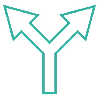 İnce çizgi vektör simge yukarı kavşak ok