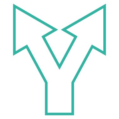 Kontur vektör simge yukarı kavşak ok