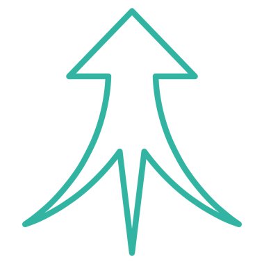 Kontur vektör simge yukarı ok birleştirme