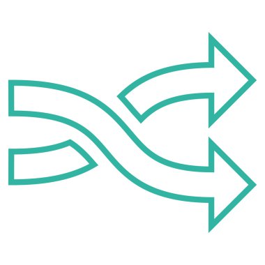 Okları yatay kontur vektör simge mix