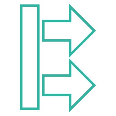 Oklar sağ anahat vektör simgesi hareket