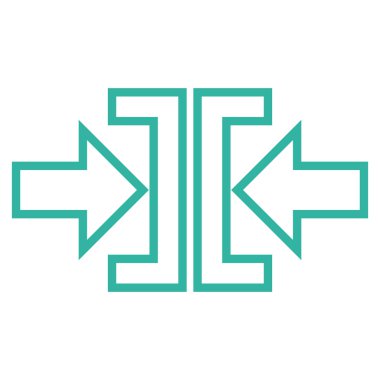 Basınç okları yatay kontur vektör simgesi