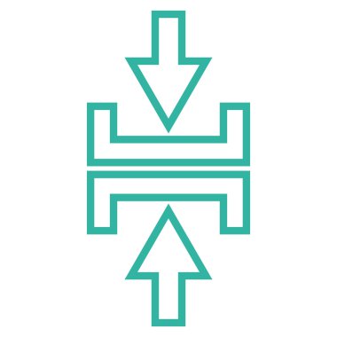 Basınç okları dikey kontur vektör simgesi