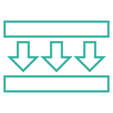 Basıncı aşağı kontur vektör simgesi