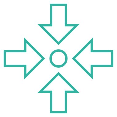 Basınç merkezi kontur vektör simgesi