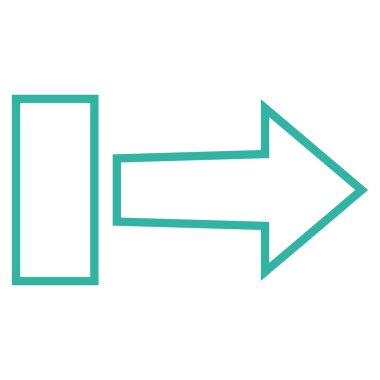 Çekme oku sağ kontur vektör simgesi