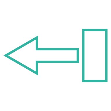 Ok sol anahat vektör simgesi çekin