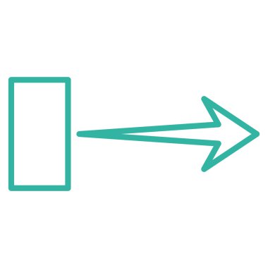 Çekme oku sağ kontur vektör simgesi