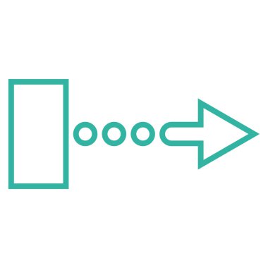 Çekme oku doğru anahat vektör simgesi