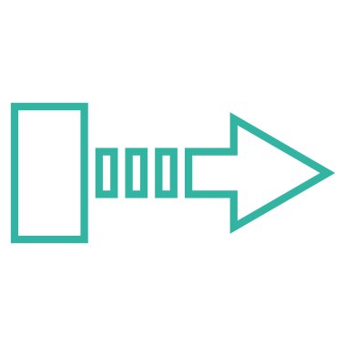 Çekme oku sağ kontur vektör simgesi