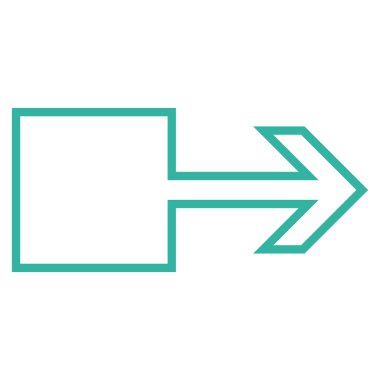 Çekme oku sağ kontur vektör simgesi