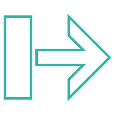 Çekme oku sağ kontur vektör simgesi