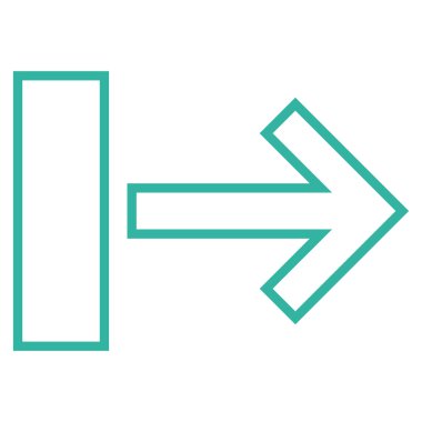 Çekme oku sağ kontur vektör simgesi