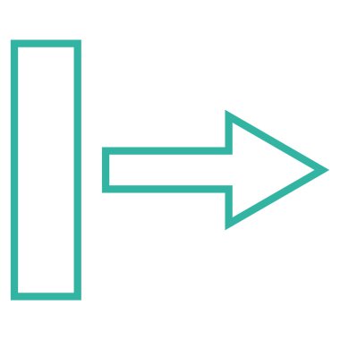 Çekme oku şu ince çizgi vektör simgesi