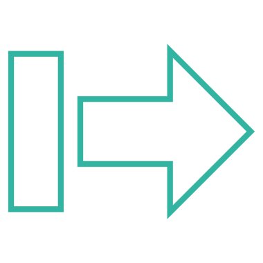 Çekme oku doğru anahat vektör simgesi