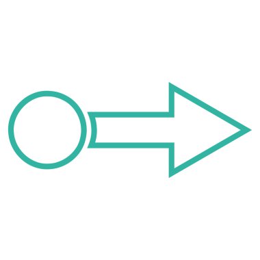 Çekme oku sağ kontur vektör simgesi