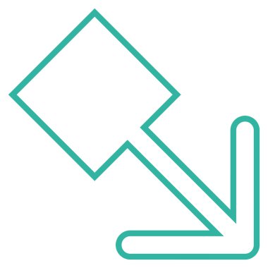 İnce çizgi vektör simgesi aşağı sağa çekin