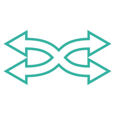 Shuffle okları yatay kontur vektör simgesi