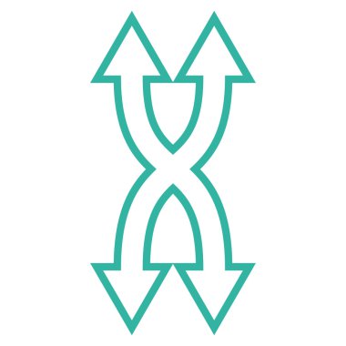 Shuffle okları dikey kontur vektör simgesi