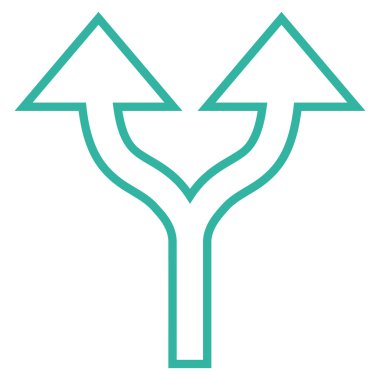 İnce çizgi vektör simge yukarı okları bölme