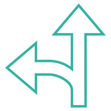 Split yön sol ileri kontur vektör simgesi