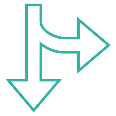 Kontur vektör simgesi aşağı yön bölme