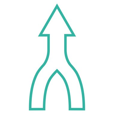 Kontur vektör simge yukarı ok birleştirmek