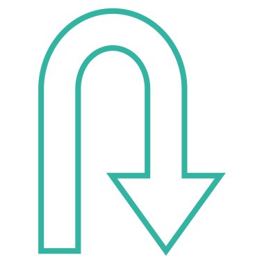 Geri kontur vektör simge açmak