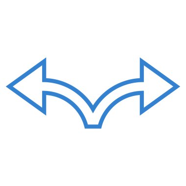 Sol çatallanma ok sağ kontur vektör simgesi