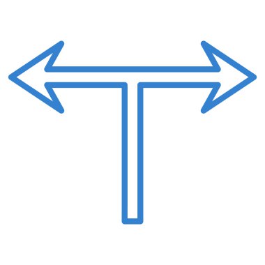 Ok sol sağ kontur vektör simgesi bölmek