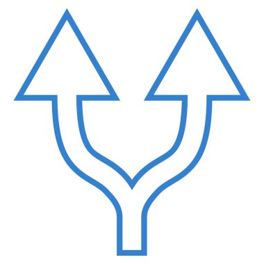 Kontur vektör simge yukarı kavşak ok