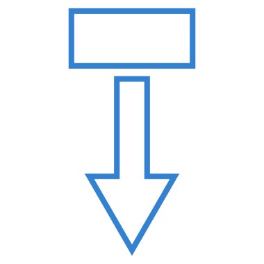 İnce çizgi vektör simgesi aşağı çekme ok