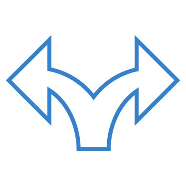 Sol bölme ok sağ kontur vektör simgesi