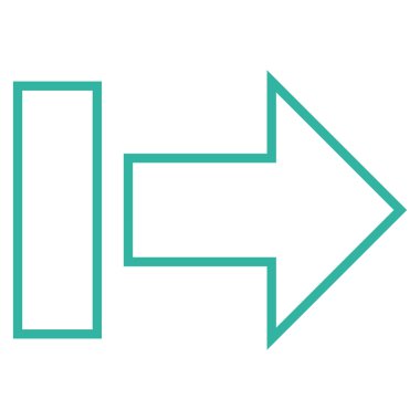 Çekme oku doğru anahat vektör simgesi