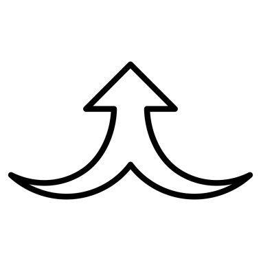 Anahat vektör simge yukarı birlikte ok