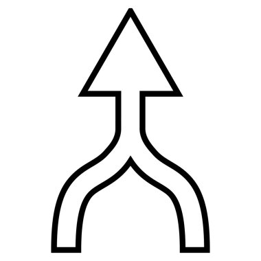 İnce çizgi vektör simge yukarı ok birleştirmek