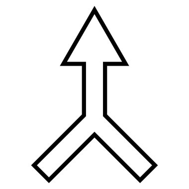 Kontur vektör simge yukarı ok birleştirmek